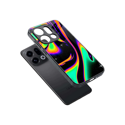 Cosmic Mirage sleek oppo find x9 cover with tempered glass back and TPU edges