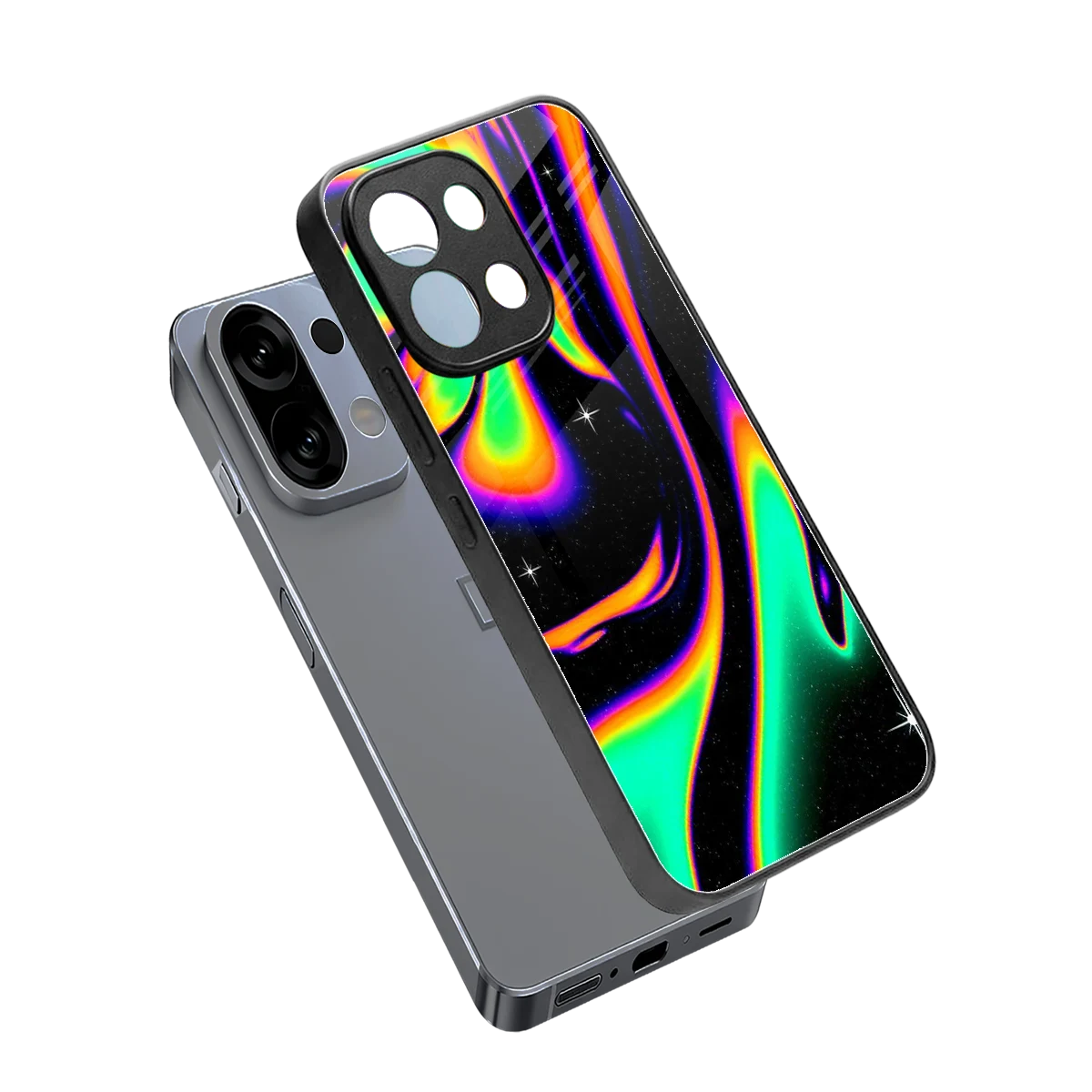 Cosmic Mirage sleek oppo k13 5g cover with tempered glass back and TPU edges