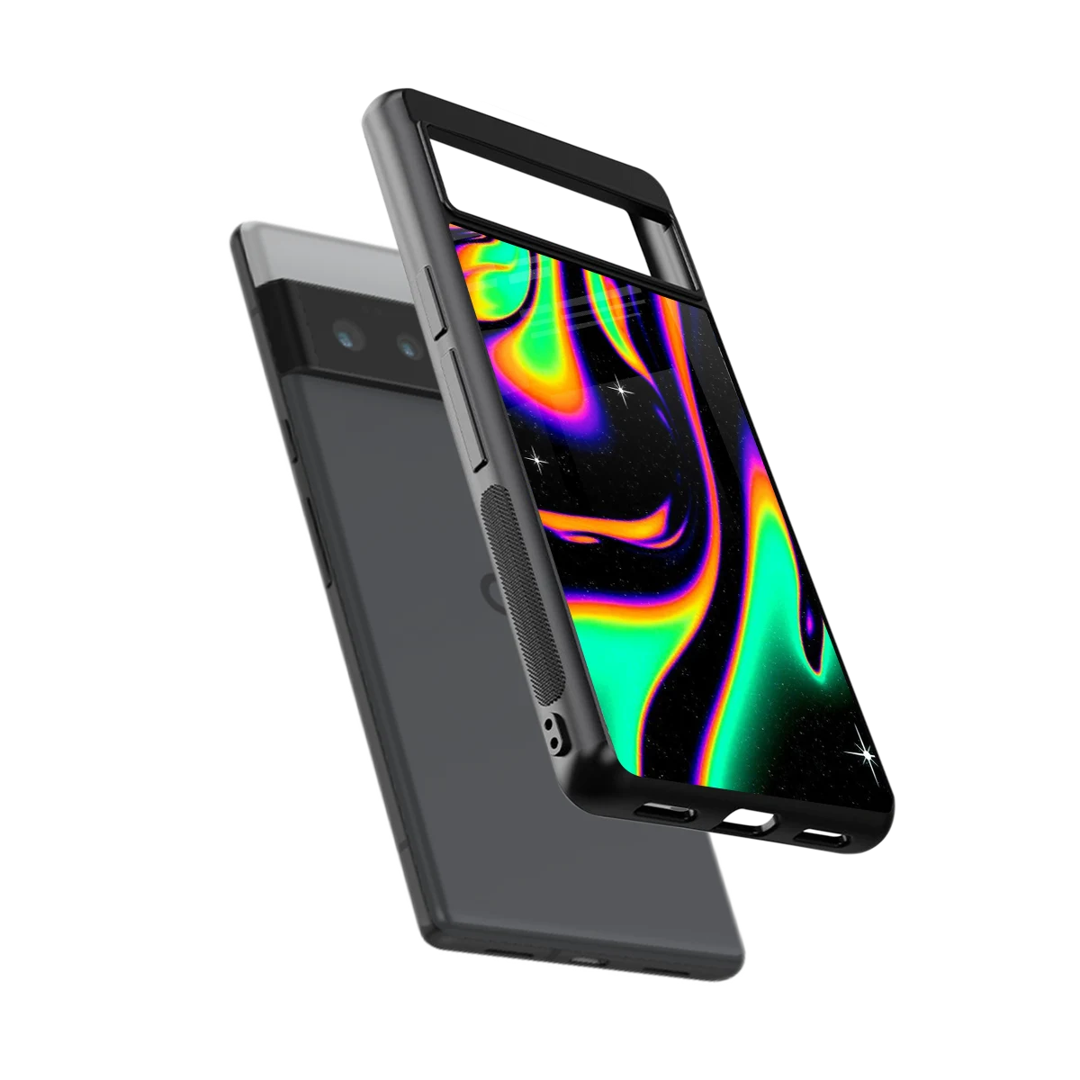 Cosmic Mirage sleek google pixel 6 pro cover with tempered glass back and TPU edges
