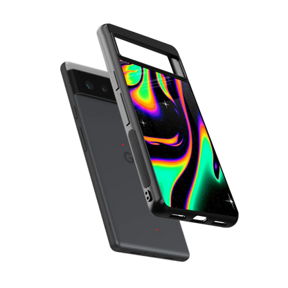 Cosmic Mirage sleek google pixel 6a cover with tempered glass back and TPU edges