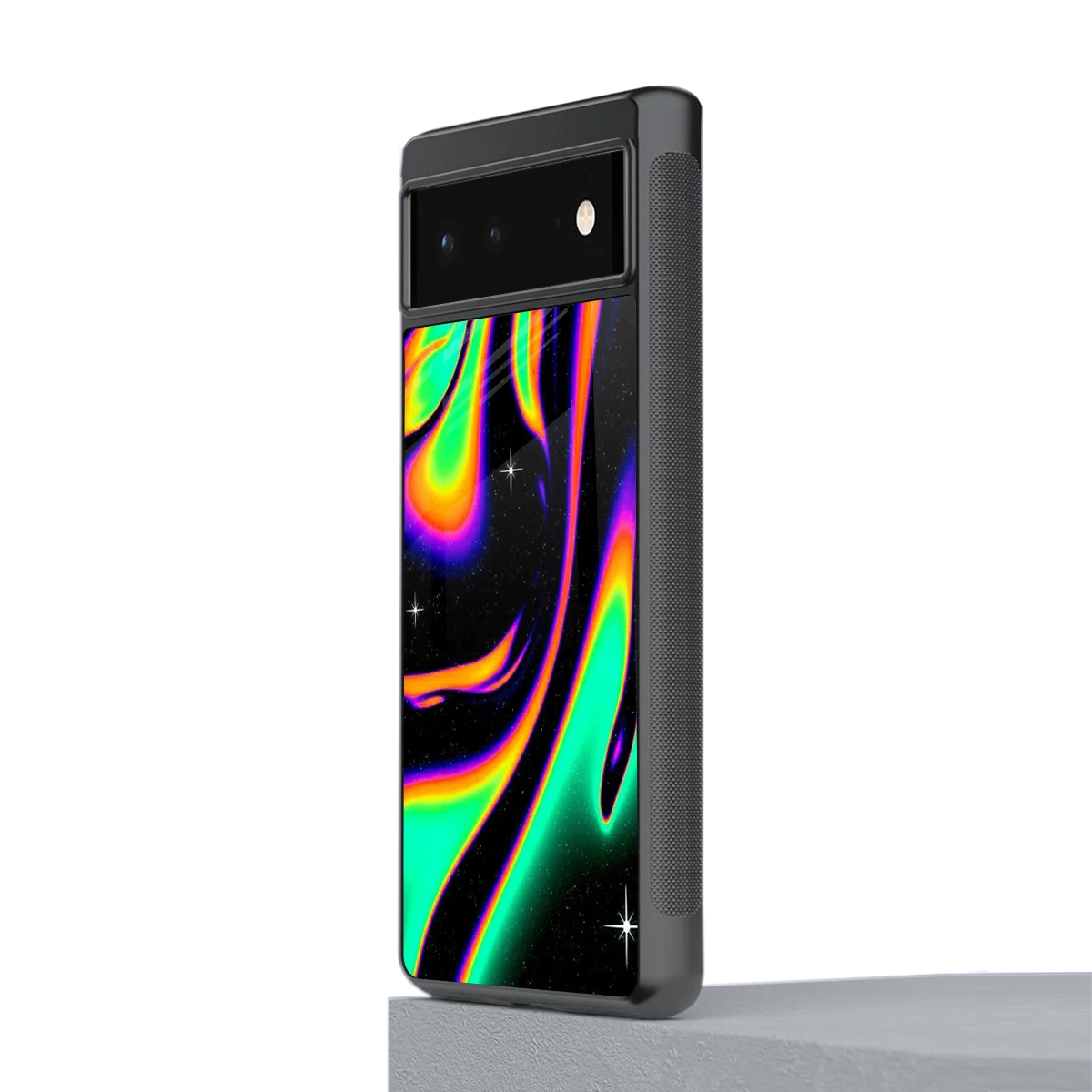 Cosmic Mirage stylish phone case for google pixel 6a | glossy glass and slim fit