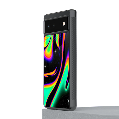 Cosmic Mirage stylish phone case for google pixel 6a | glossy glass and slim fit