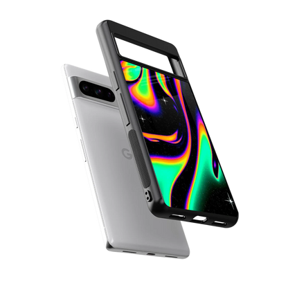 Cosmic Mirage sleek google pixel 8 pro cover with tempered glass back and TPU edges