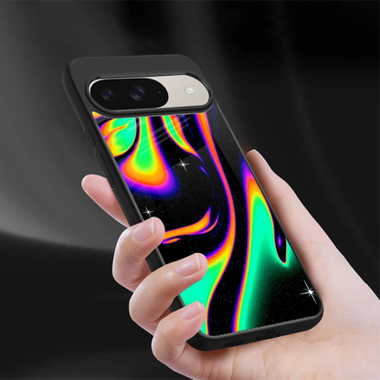 Cosmic Mirage sleek google pixel 9 cover with tempered glass back and TPU edges