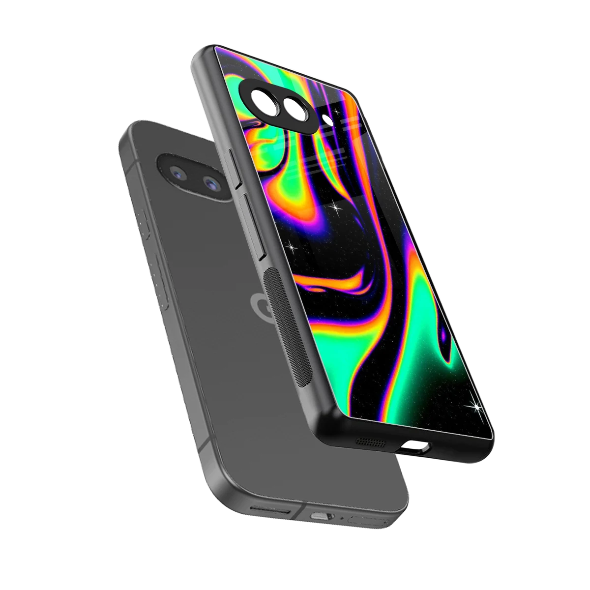 Cosmic Mirage sleek google pixel 10a cover with tempered glass back and TPU edges