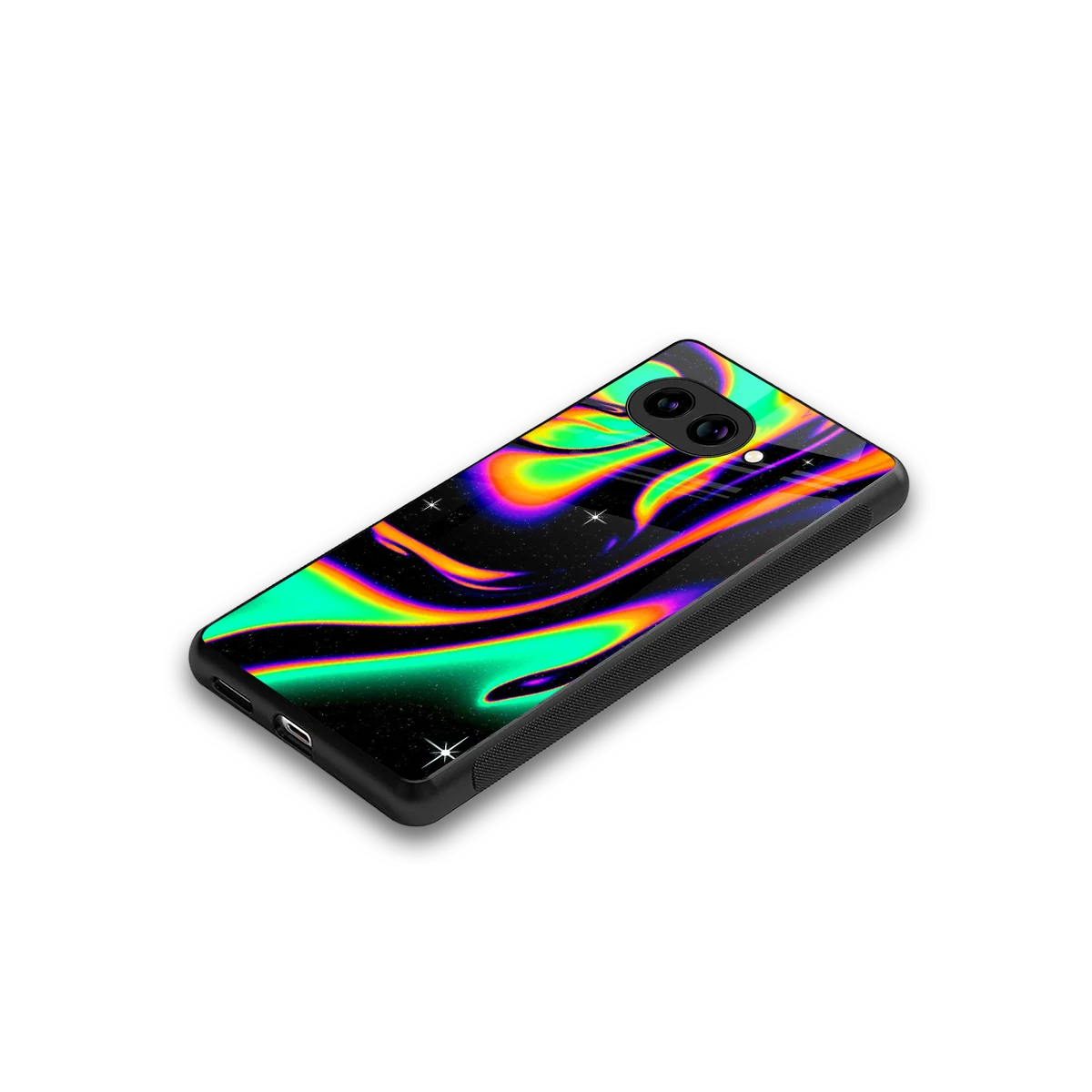 Cosmic Mirage stylish phone case for google pixel 10a | glossy glass and slim fit