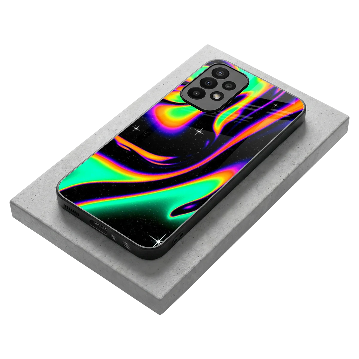 Cosmic Mirage stylish phone case for samsung galaxy a23 | glossy glass and slim fit