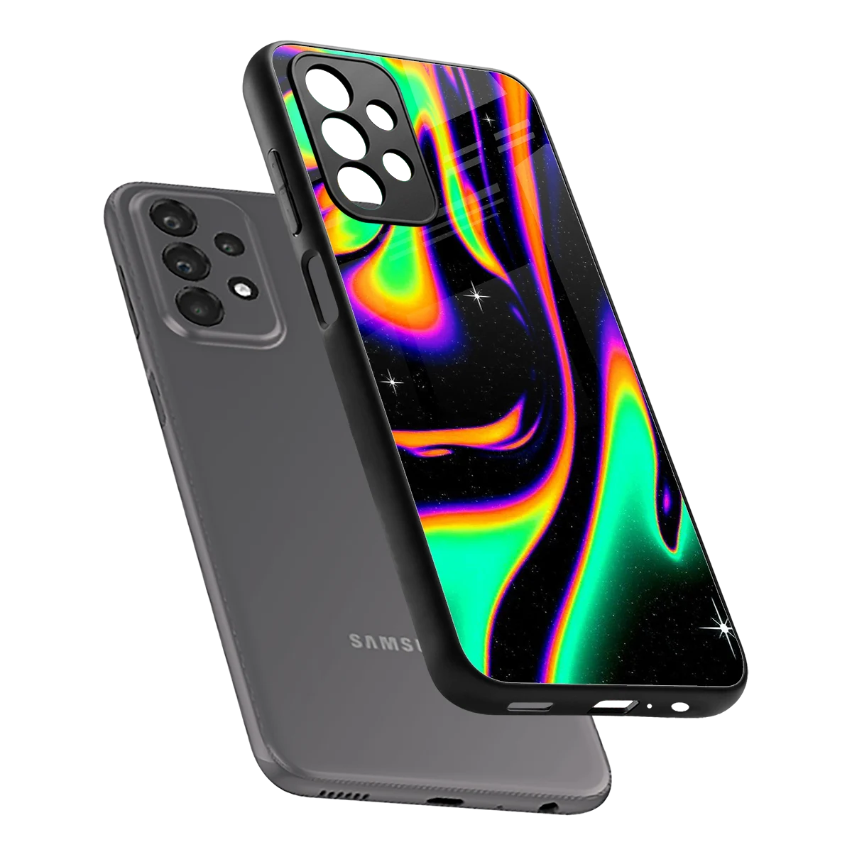 Cosmic Mirage sleek samsung galaxy a23 cover with tempered glass back and TPU edges