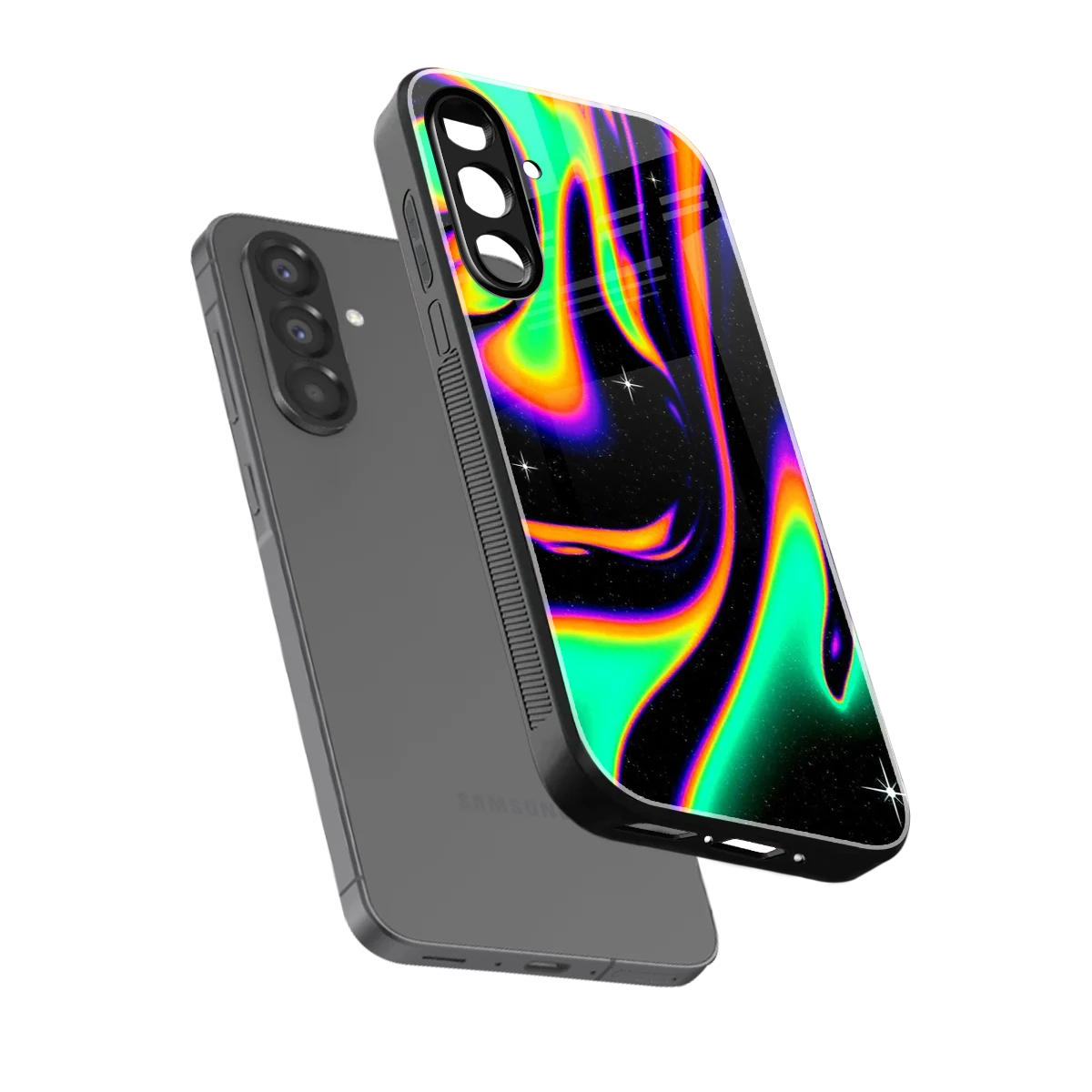 Cosmic Mirage sleek samsung galaxy a37 5g cover with tempered glass back and TPU edges