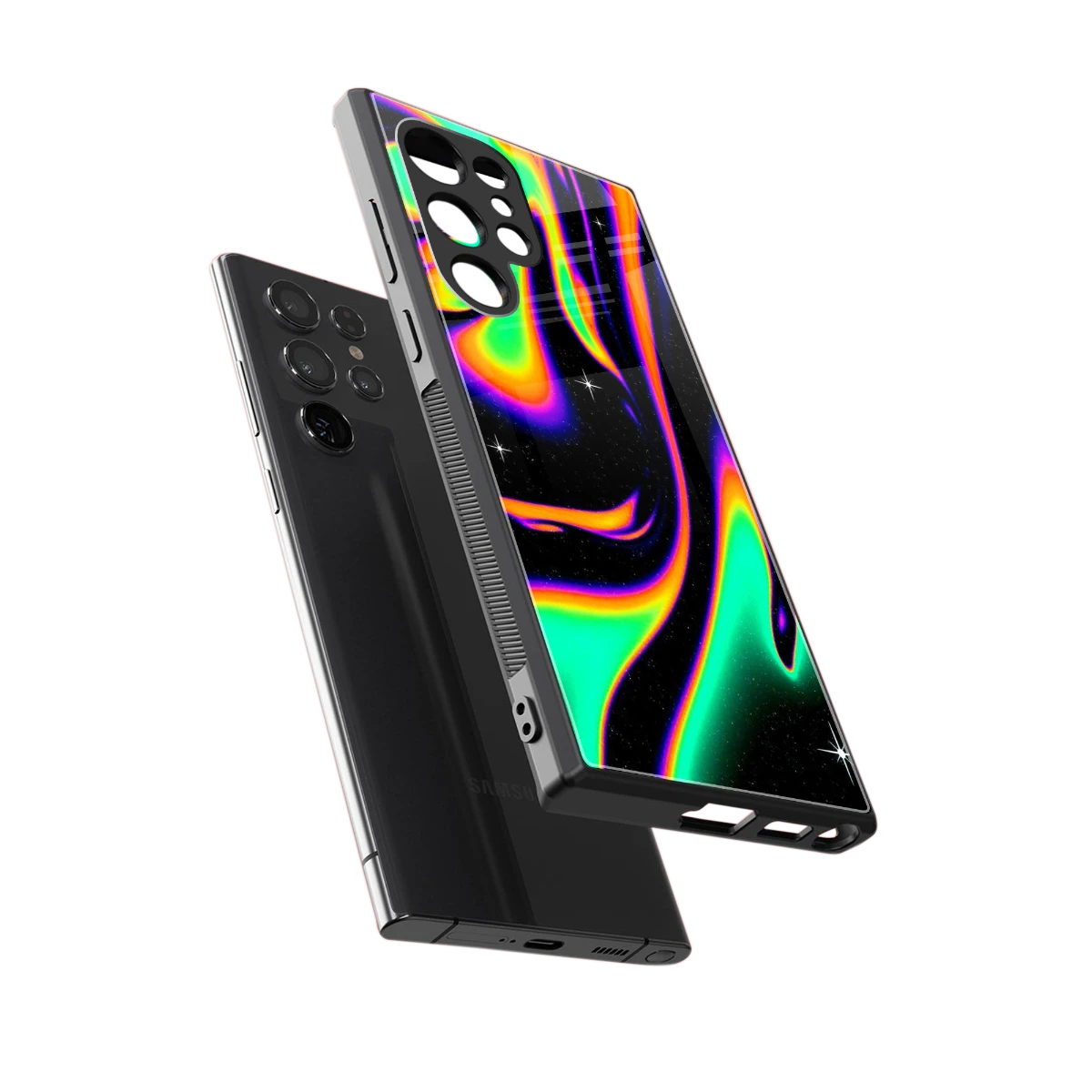 Cosmic Mirage sleek samsung galaxy s23 ultra cover with tempered glass back and TPU edges