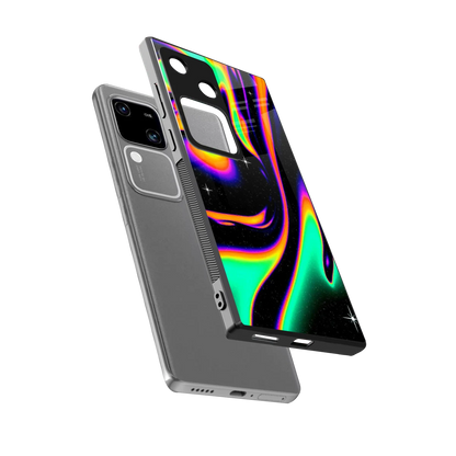 Cosmic Mirage sleek vivo v30 cover with tempered glass back and TPU edges