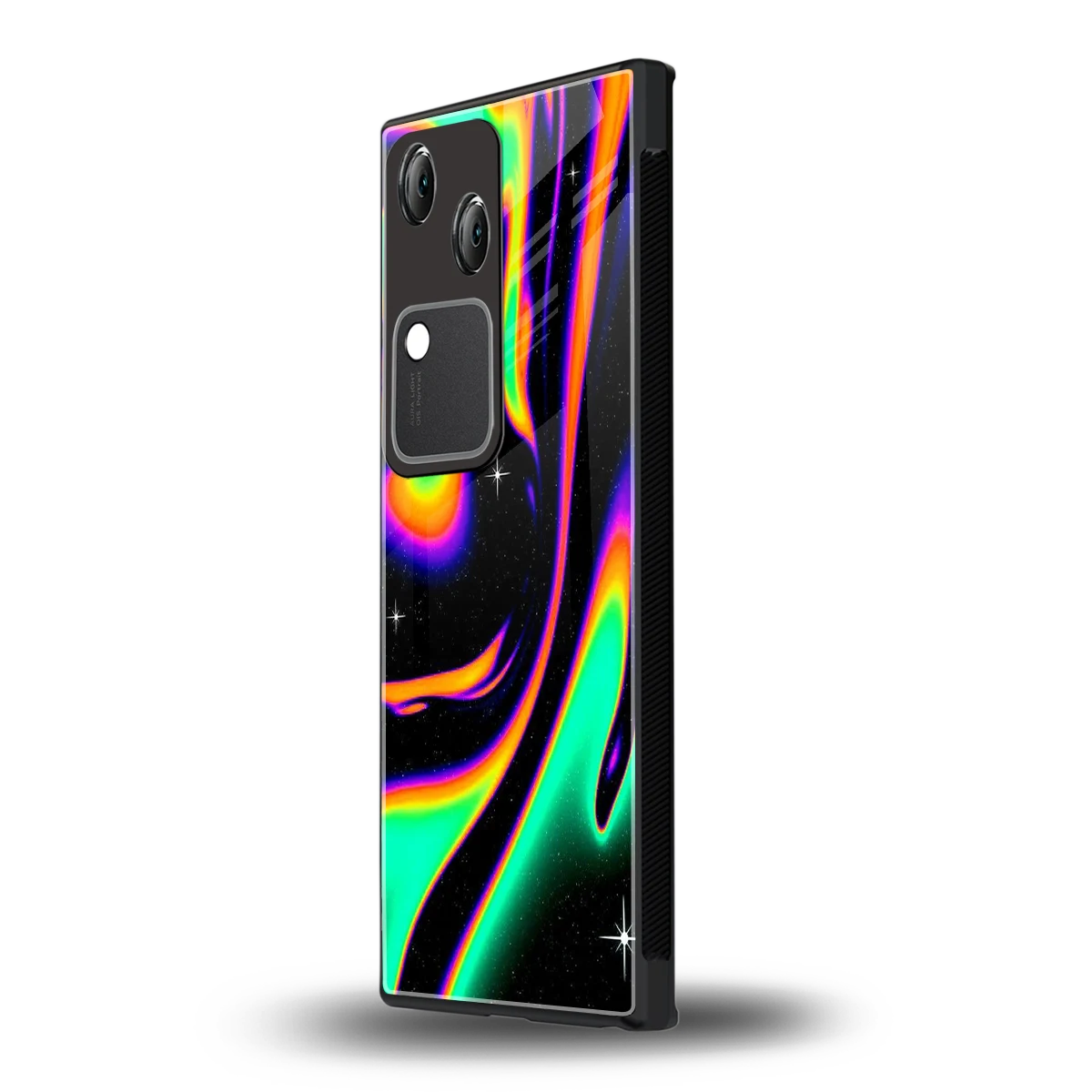 Cosmic Mirage vivo v30 mobile cover | shockproof glass phone case