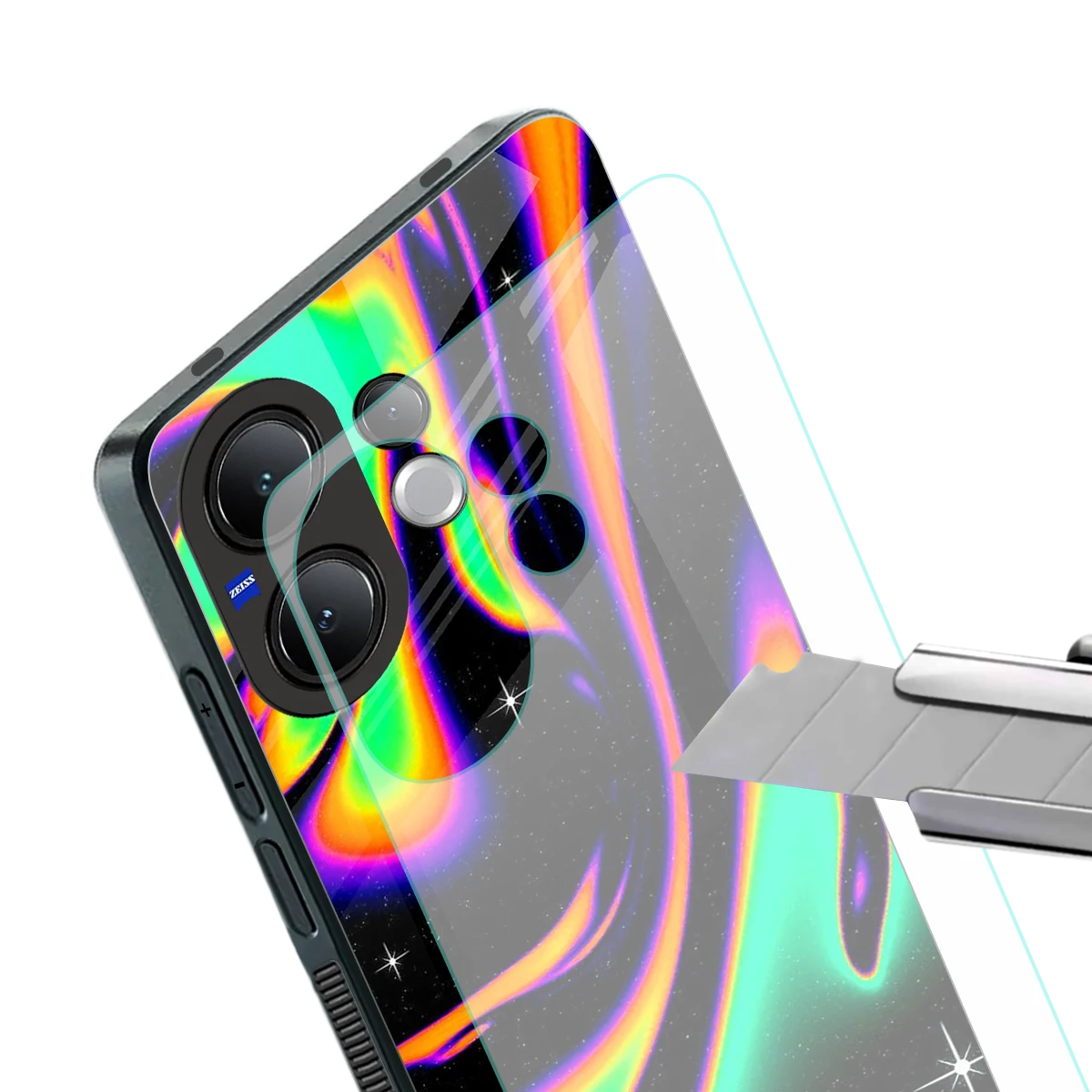 Cosmic Mirage stylish phone case for vivo v60 | glossy glass and slim fit