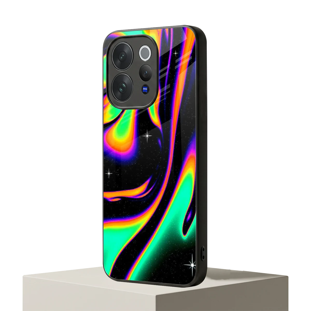 Cosmic Mirage vivo v70 mobile cover | shockproof glass phone case
