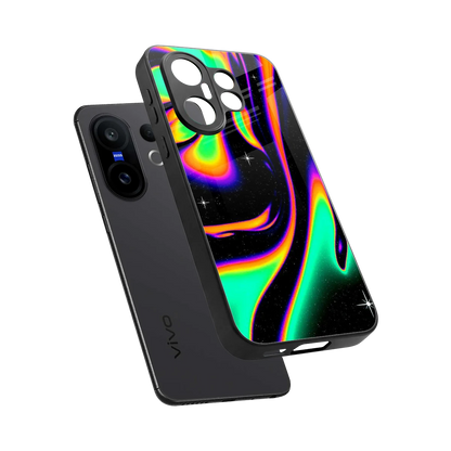 Cosmic Mirage sleek vivo x200 fe cover with tempered glass back and TPU edges