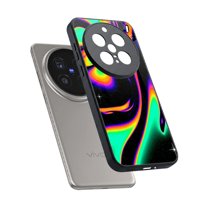 Cosmic Mirage sleek vivo x200 pro cover with tempered glass back and TPU edges