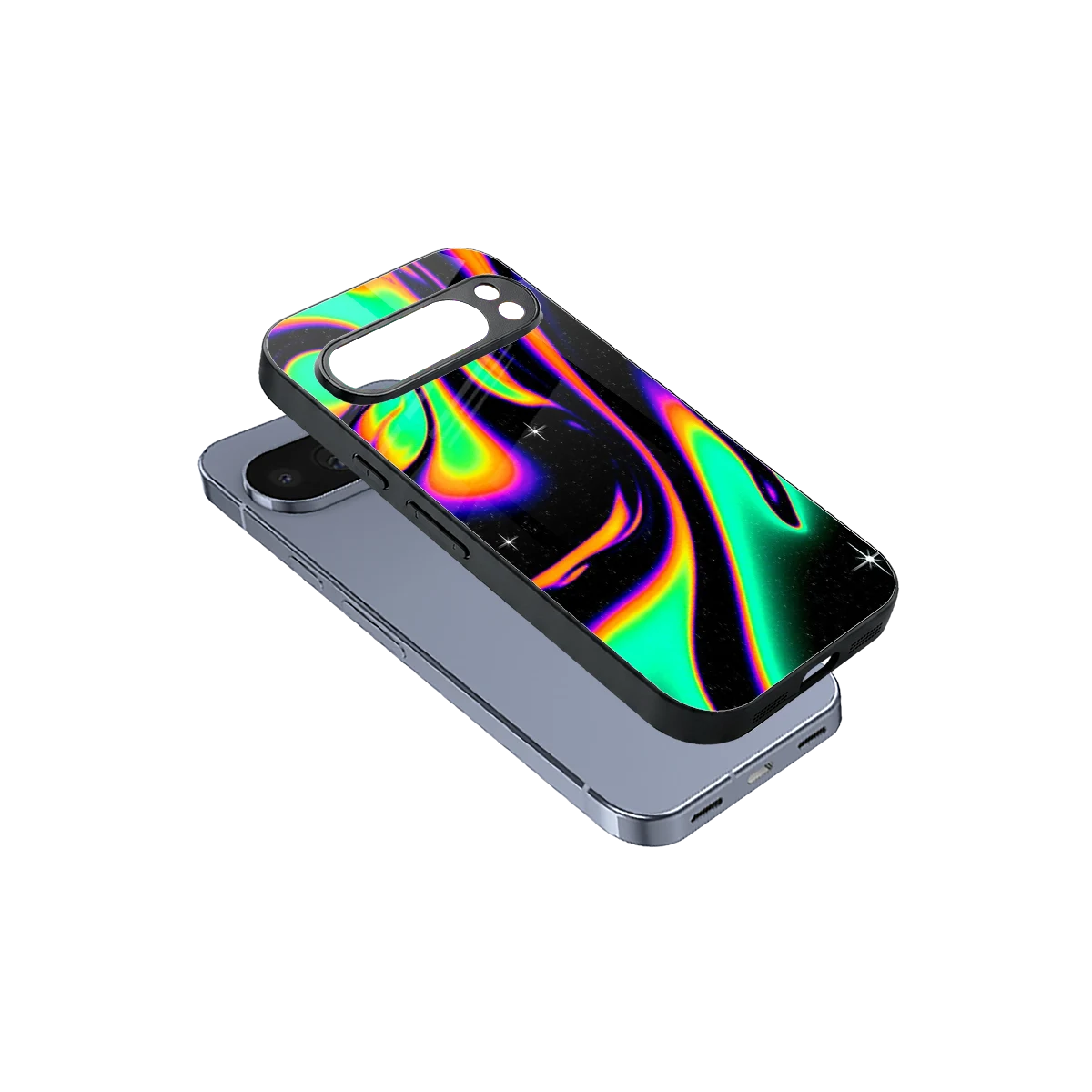 Cosmic Mirage sleek google pixel 10 pro cover with tempered glass back and TPU edges
