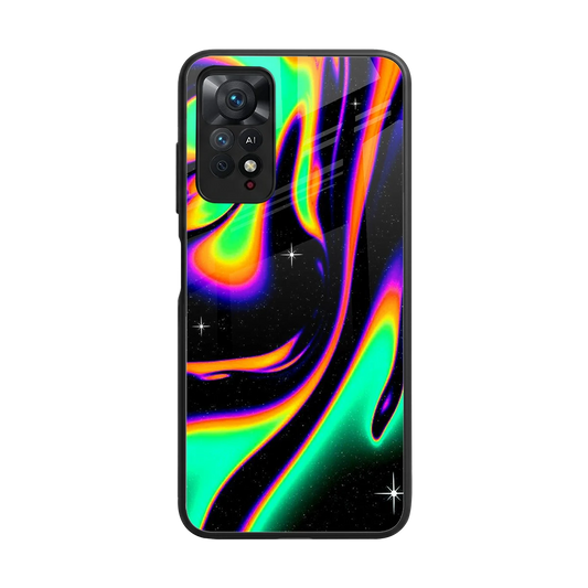 Cosmic Mirage back phone cover | glass case for redmi note 11 pro