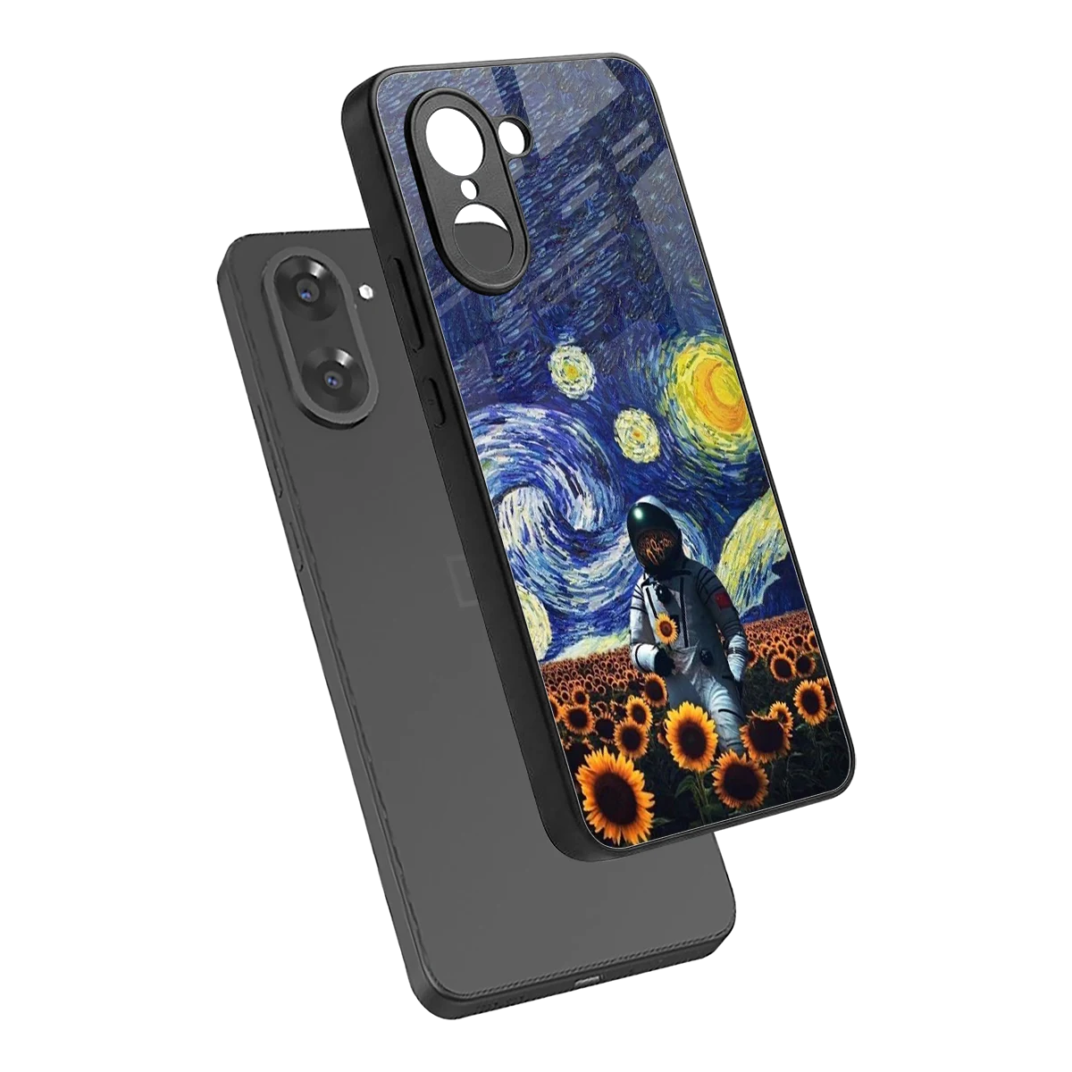 Cosmic Night sleek oneplus nord ce5 5g cover with tempered glass back and TPU edges