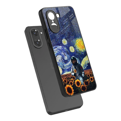 Cosmic Night sleek oneplus nord ce5 5g cover with tempered glass back and TPU edges