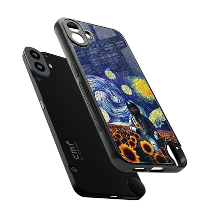 Cosmic Night sleek cmf nothing phone 1 cover with tempered glass back and TPU edges