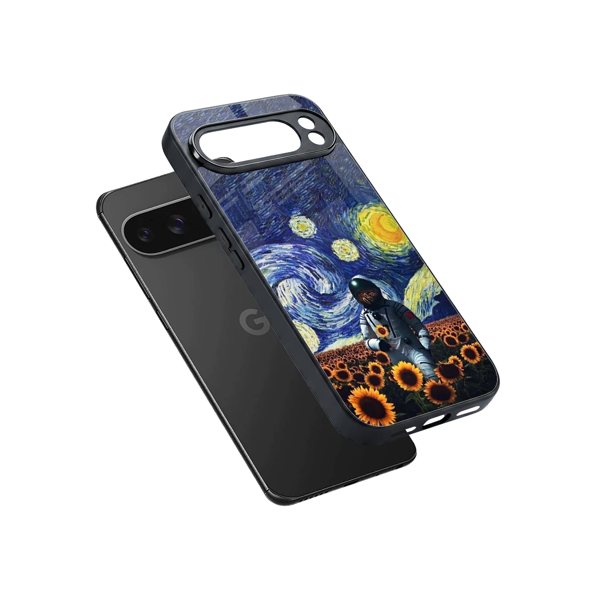 Cosmic Night sleek google pixel 10 pro xl cover with tempered glass back and TPU edges