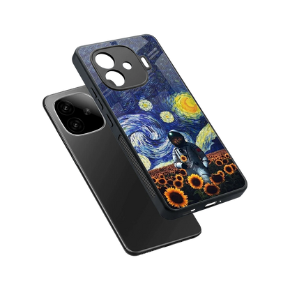 Cosmic Night sleek iqoo neo 10r 5g cover with tempered glass back and TPU edges