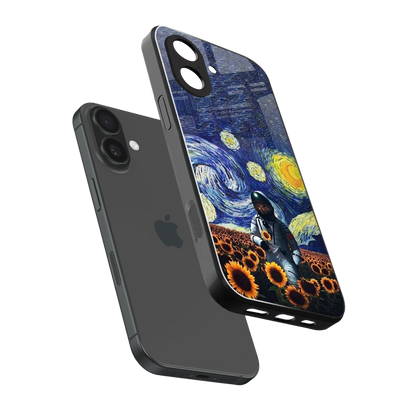 Cosmic Night sleek iphone 17 cover with tempered glass back and TPU edges