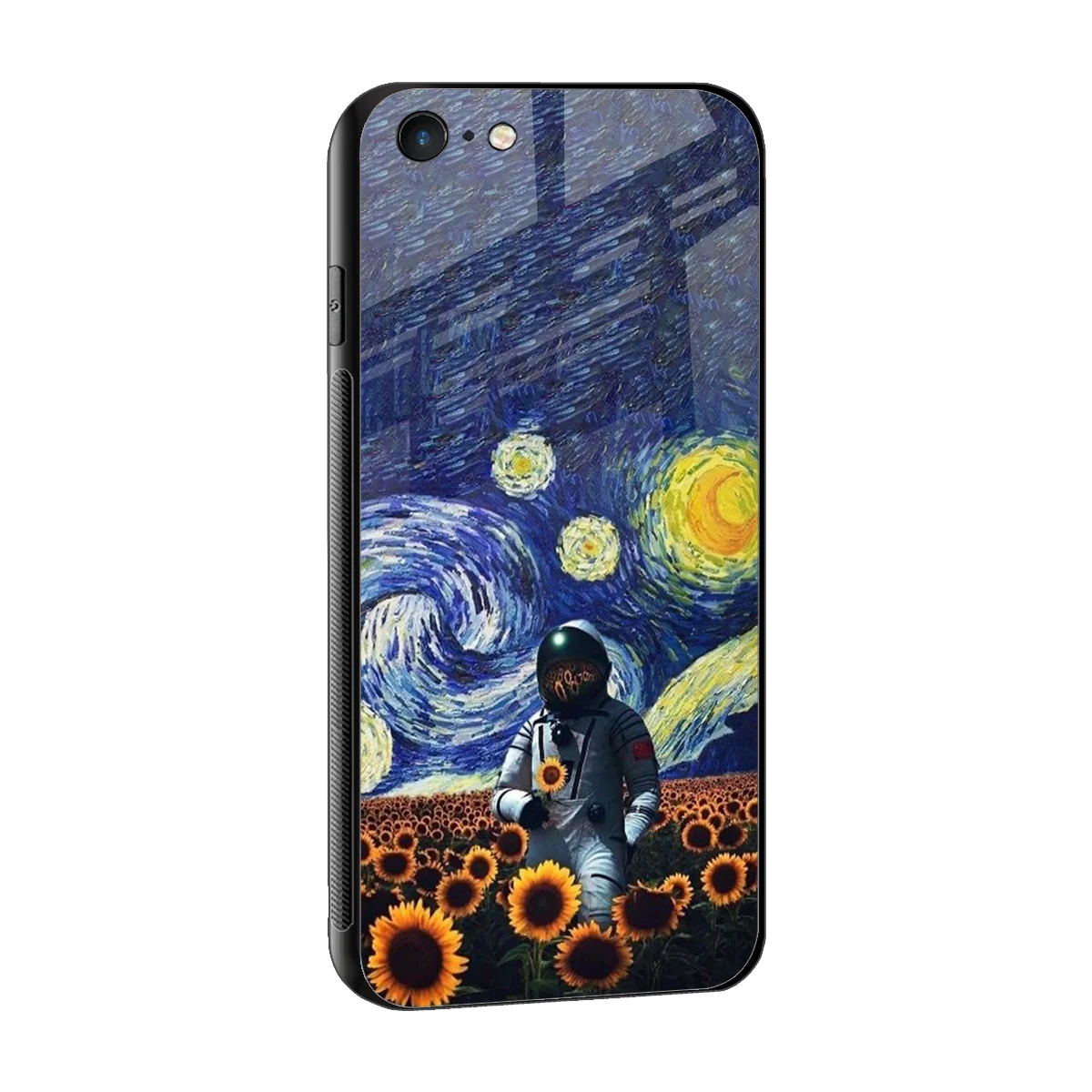 Cosmic Night sleek iphone 6s cover with tempered glass back and TPU edges