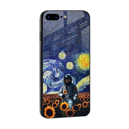 Cosmic Night sleek iphone 7 plus cover with tempered glass back and TPU edges