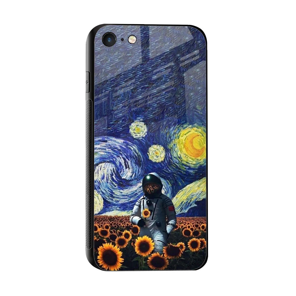 Cosmic Night sleek iphone 7 cover with tempered glass back and TPU edges