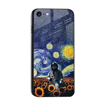 Cosmic Night sleek iphone 7 cover with tempered glass back and TPU edges