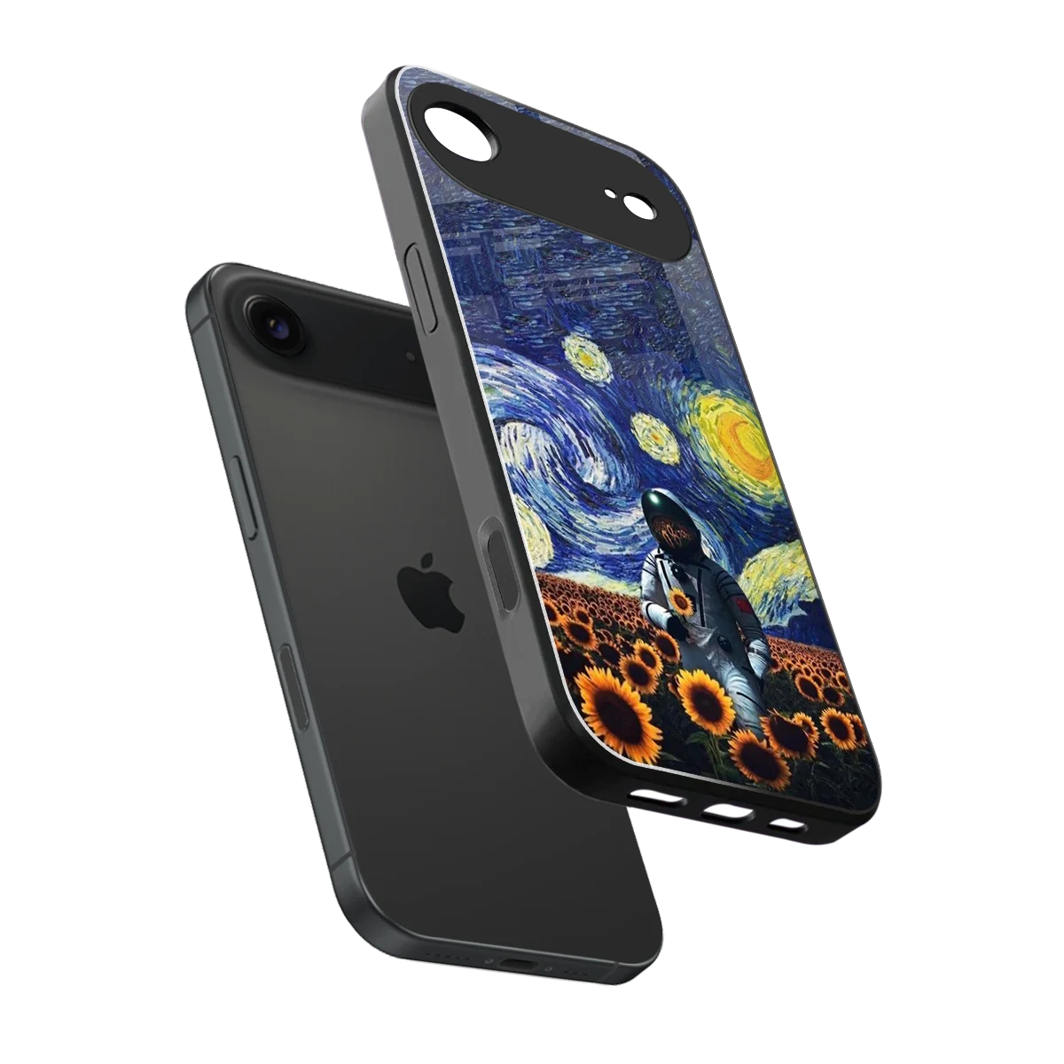Cosmic Night sleek iphone air cover with tempered glass back and TPU edges