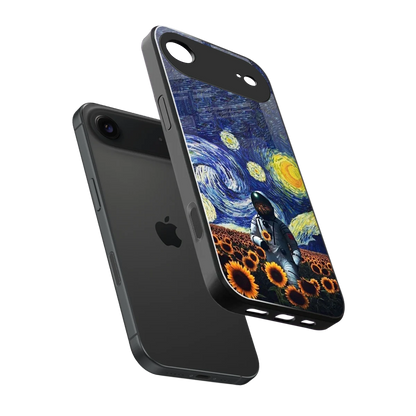 Cosmic Night sleek iphone air cover with tempered glass back and TPU edges