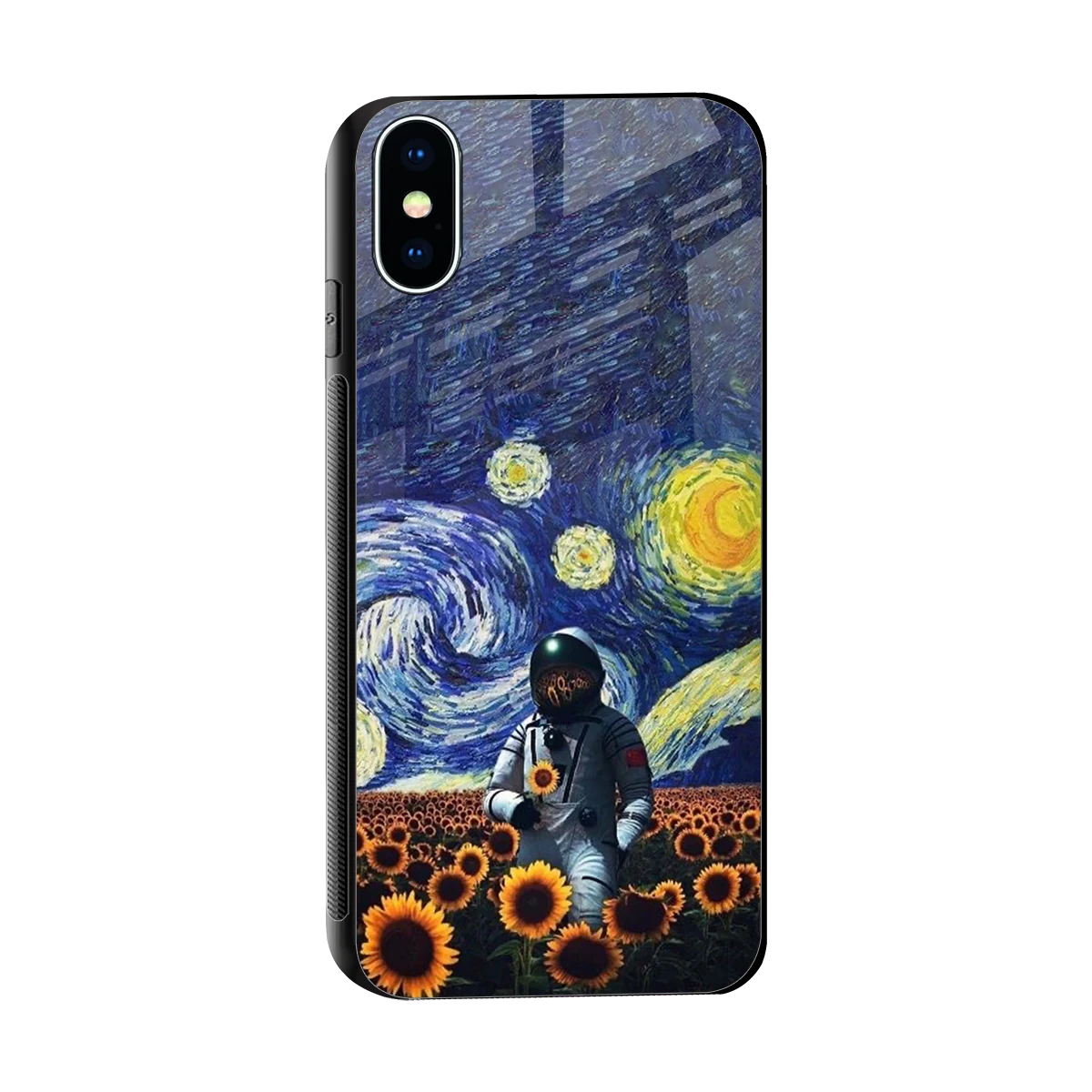Cosmic Night sleek iphone x cover with tempered glass back and TPU edges