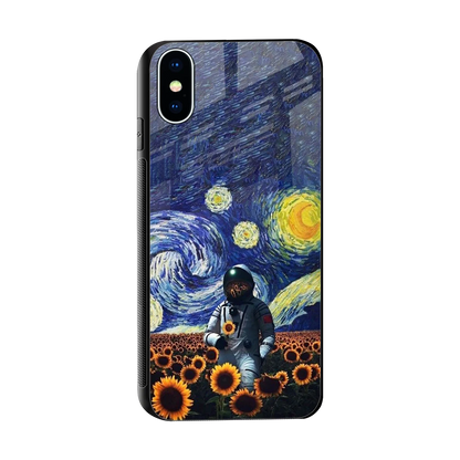 Cosmic Night sleek iphone x cover with tempered glass back and TPU edges
