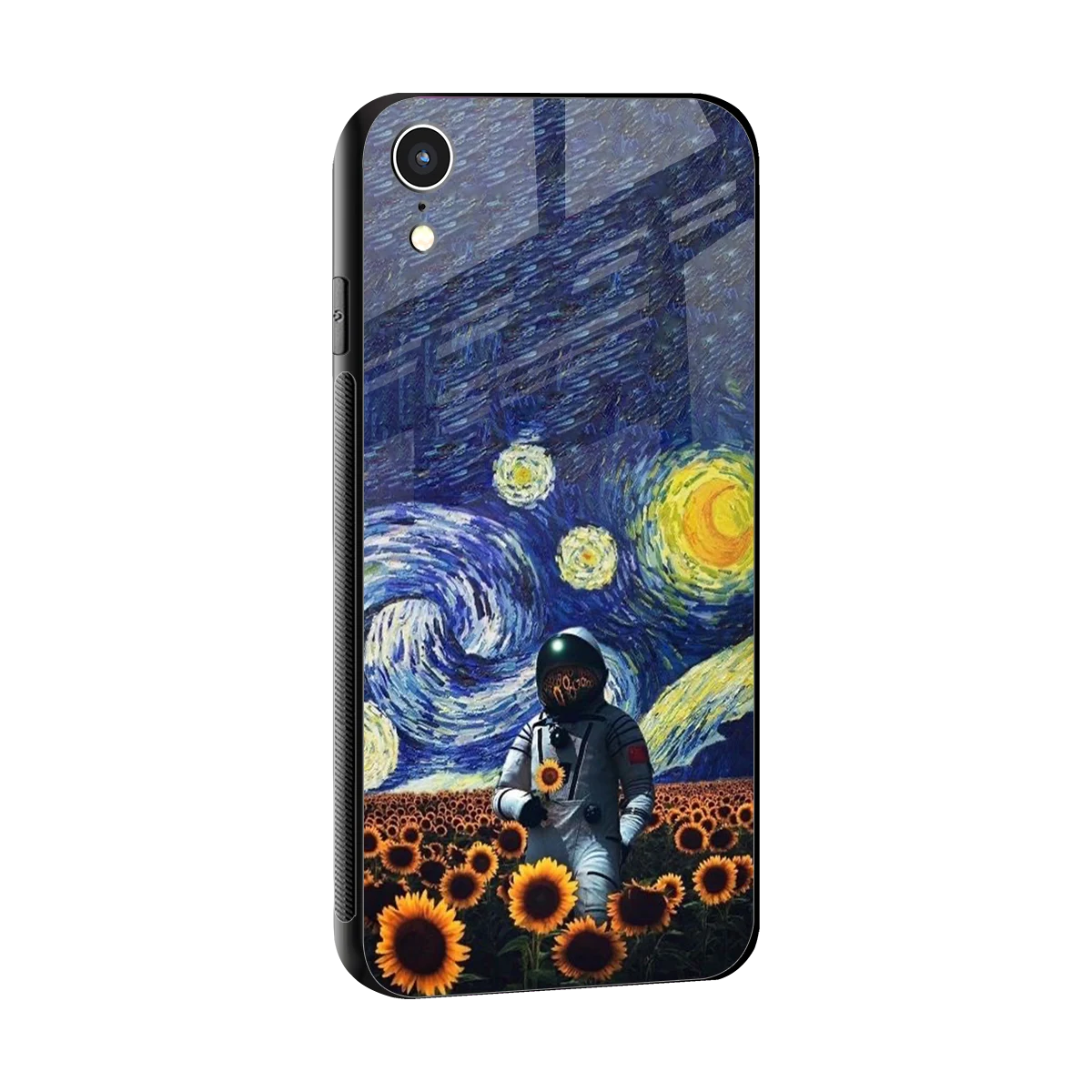 Cosmic Night sleek iphone xr cover with tempered glass back and TPU edges