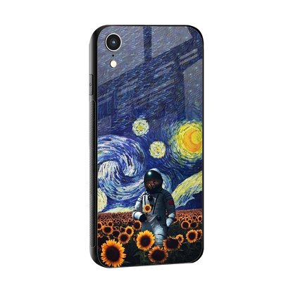 Cosmic Night sleek iphone xr cover with tempered glass back and TPU edges