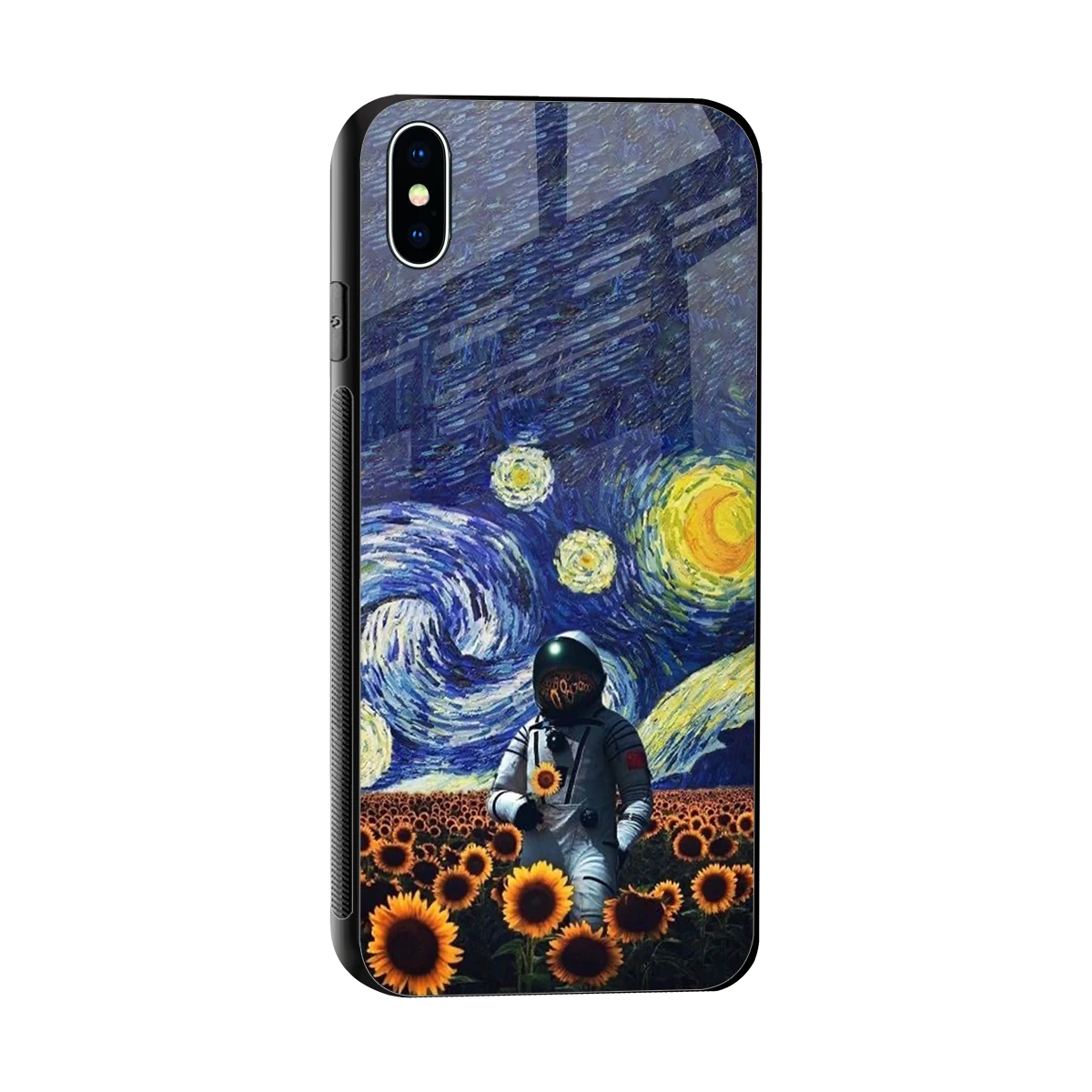Cosmic Night sleek iphone xs max cover with tempered glass back and TPU edges