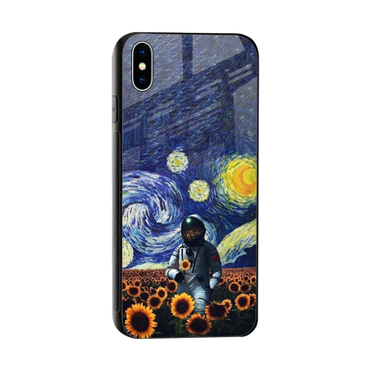 Cosmic Night sleek iphone xs max cover with tempered glass back and TPU edges
