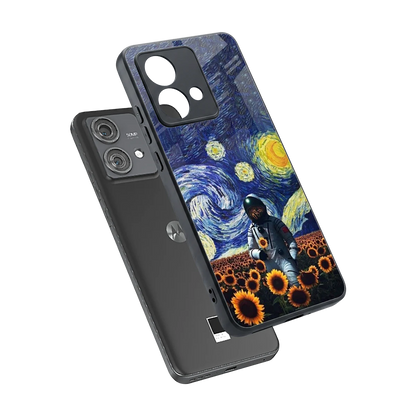 Cosmic Night sleek motorola edge 40 neo 5g cover with tempered glass back and TPU edges