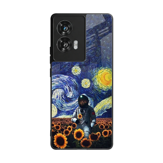 Cosmic Night back phone cover | glass case for motorola edge 50 fusion
