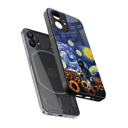 Cosmic Night sleek nothing phone 1 cover with tempered glass back and TPU edges