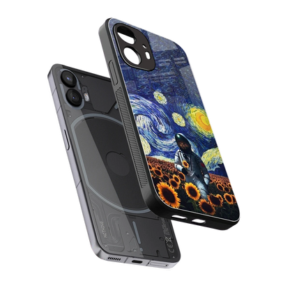 Cosmic Night sleek nothing phone 2 cover with tempered glass back and TPU edges