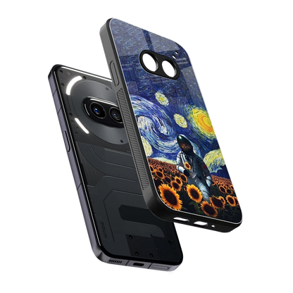 Cosmic Night sleek nothing phone 2a cover with tempered glass back and TPU edges