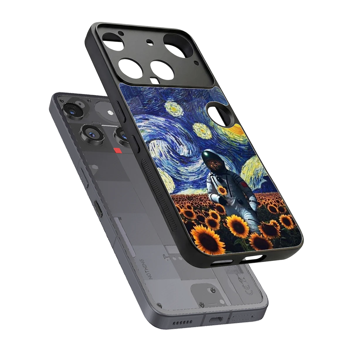 Cosmic Night sleek nothing phone 3 cover with tempered glass back and TPU edges