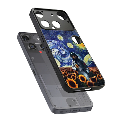 Cosmic Night sleek nothing phone 3 cover with tempered glass back and TPU edges