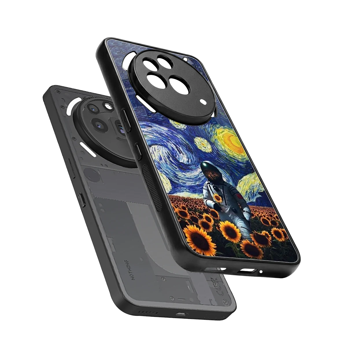 Cosmic Night sleek nothing phone 3a pro cover with tempered glass back and TPU edges