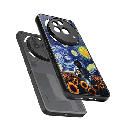 Cosmic Night sleek nothing phone 3a pro cover with tempered glass back and TPU edges