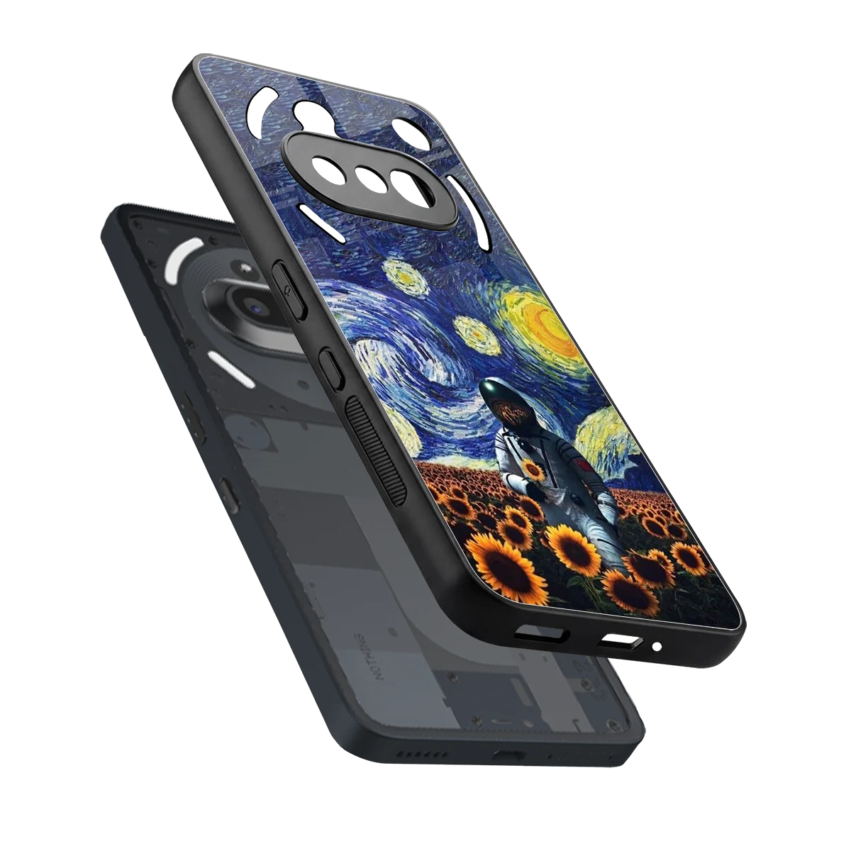 Cosmic Night sleek nothing phone 3a cover with tempered glass back and TPU edges